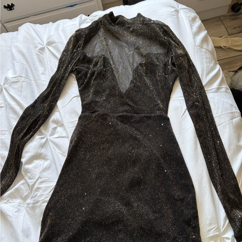 Elegant Black Glitter Dress